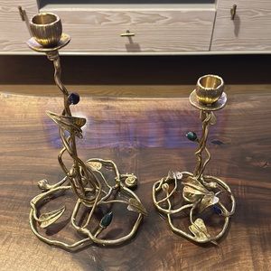 Michael Aram Enchanted Garden luxe candle holders s/2